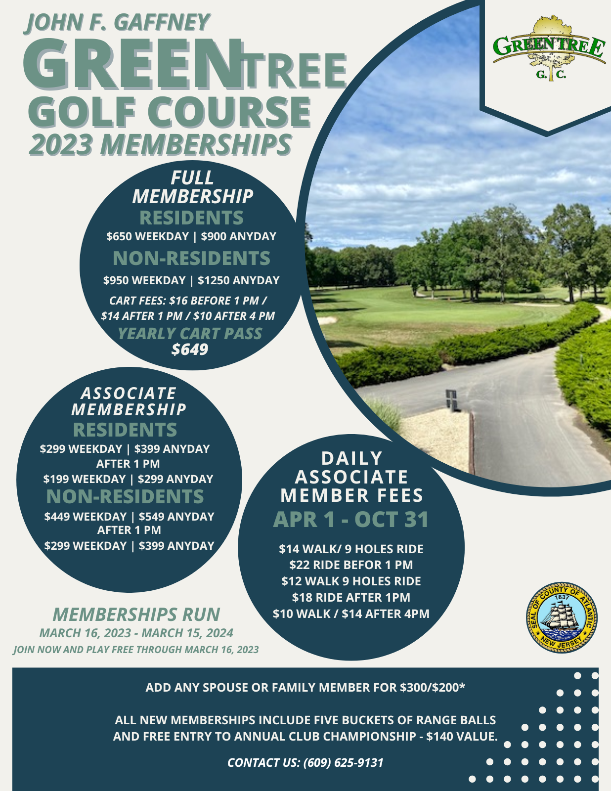 Memberships John F Gaffney Green Tree Golf Course